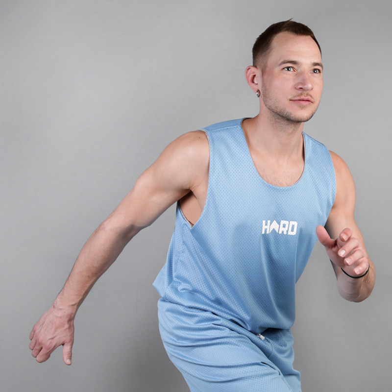 Мужская майка Hard Sleeveless Hard (Hard grey/blue-0749)  - цена, описание, фото 4