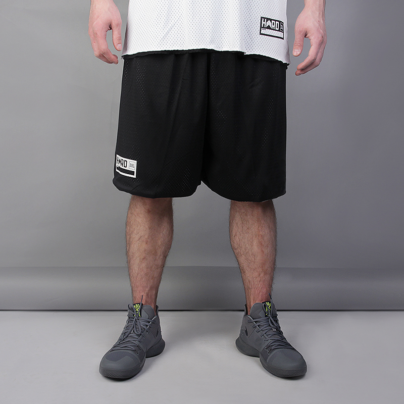 мужские черные двухсторонние шорты Hard HRD Shorts Hard blk/white-010 - цена, описание, фото 1