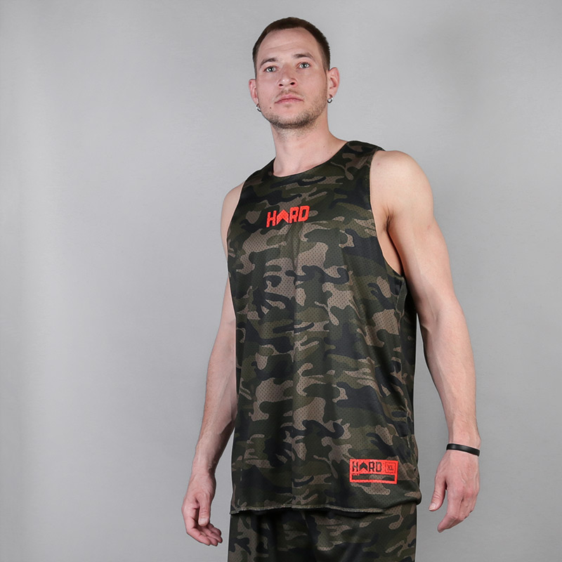 мужская  двухсторонняя майка Hard Sleeveless Hard Forest-camo/grn-300 - цена, описание, фото 2