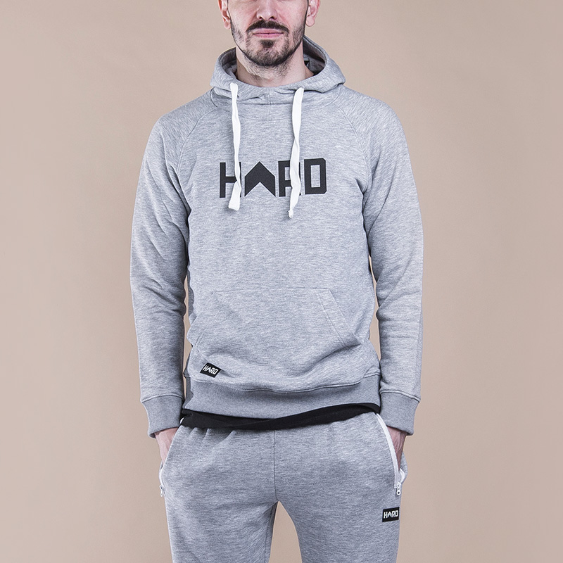 мужская серая толстовка Hard Logo Hoody Hard grey/blk-0704 - цена, описание, фото 1