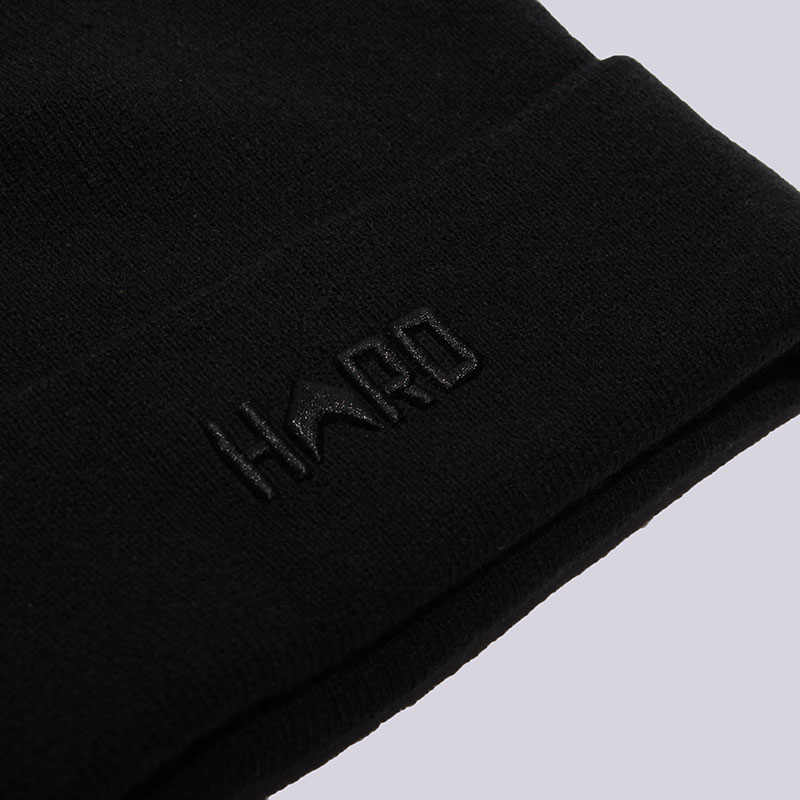  черная шапка Hard HRD Beanie hard blk/blk-0011 - цена, описание, фото 2