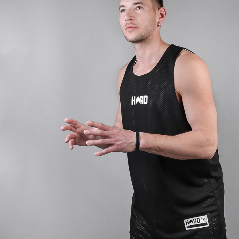 мужская белая двухсторонняя майка Hard Sleeveless Hard Hard blk/white-001 - цена, описание, фото 2