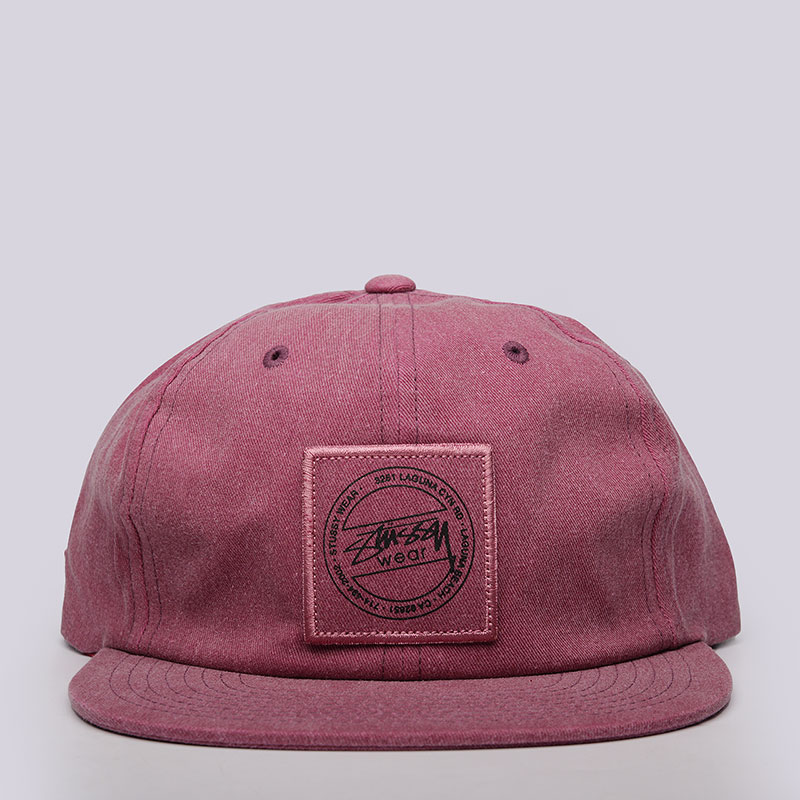  розовая кепка Stussy Washed Twill Strapback Cap 131628-brgnd - цена, описание, фото 1