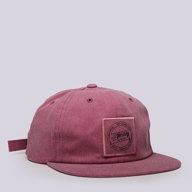  розовая кепка Stussy Washed Twill Strapback Cap 131628-brgnd - цена, описание, фото 2