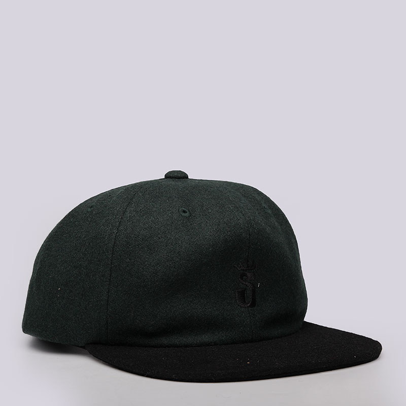  зеленая кепка Stussy Crown S Wool Cap 131605-dark green - цена, описание, фото 2