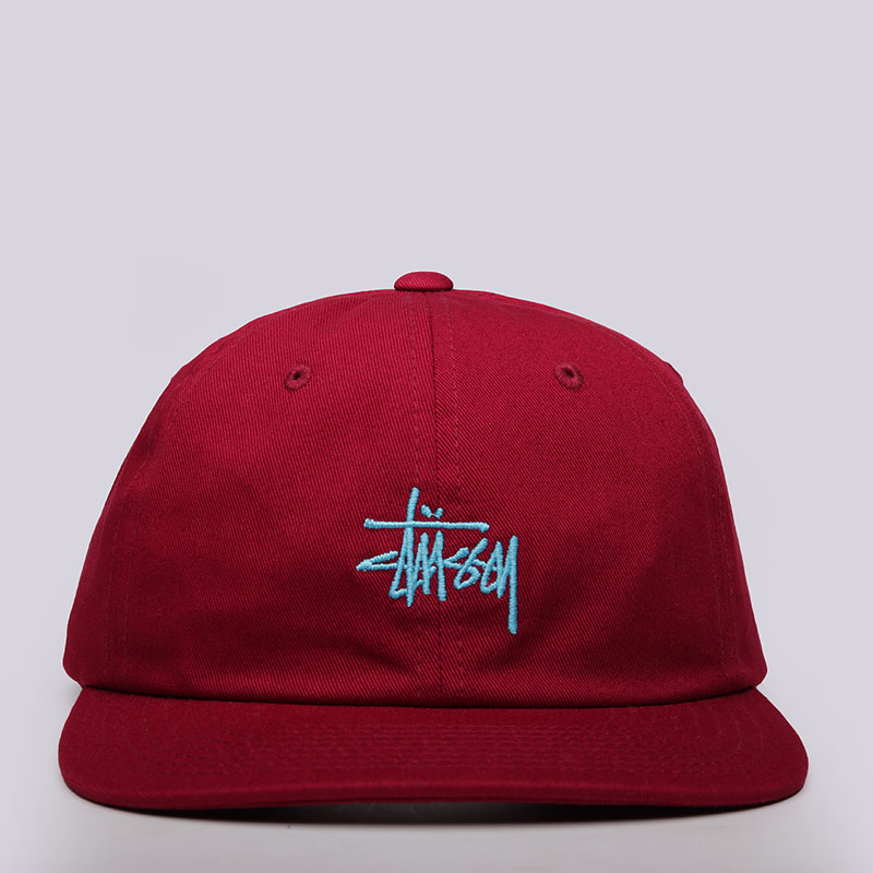  красная кепка Stussy Basic Logo Twill Cap 131629-cardinal - цена, описание, фото 1