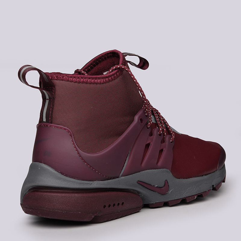 женские бордовые кроссовки Nike WMNS Air Presto MID Utility 859527-600 - цена, описание, фото 3