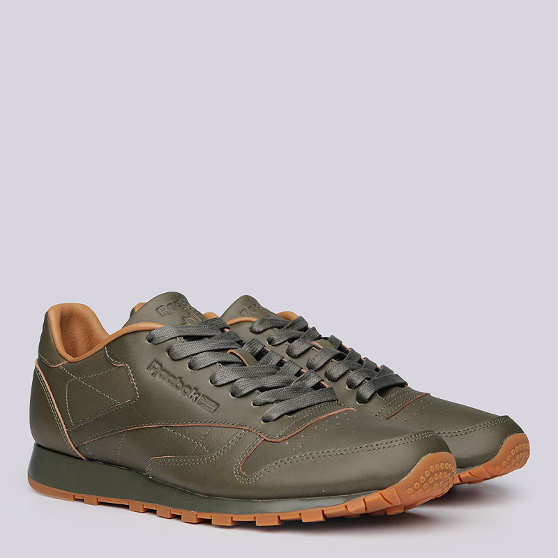 мужские зеленые кроссовки Reebok CL Leather Lux Kendrick BS7465 - цена, описание, фото 1