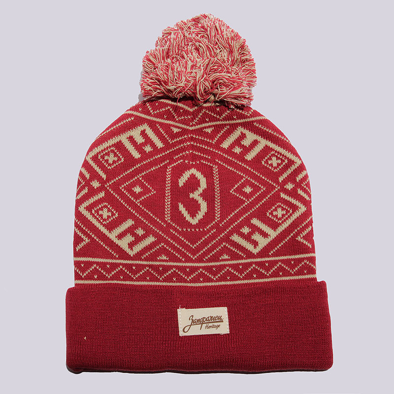  красная шапка Запорожец heritage Uzor Beanie Uzor-red/wht - цена, описание, фото 1