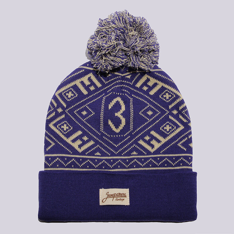  фиолетовая шапка Запорожец heritage Uzor Beanie Uzor-blue - цена, описание, фото 1
