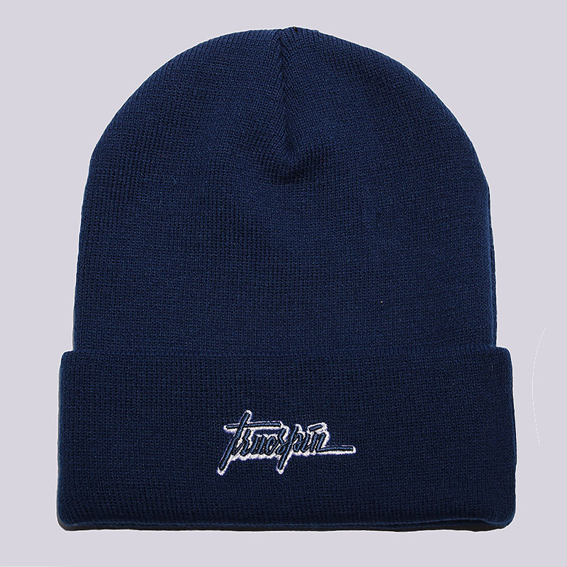  синяя шапка True spin TS Script Beanie Script-navy - цена, описание, фото 1