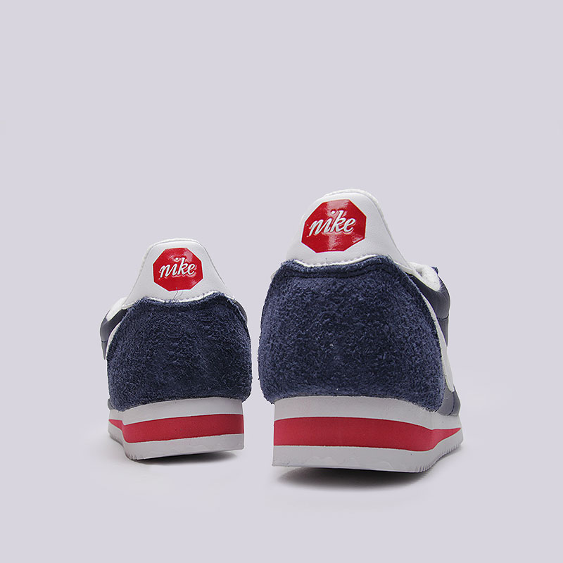 мужские синие кроссовки Nike Classic Cortez Nylon PREM 876873-400 - цена, описание, фото 3