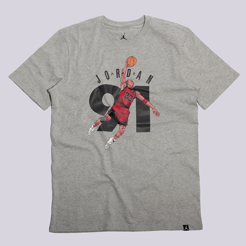 мужская серая футболка Jordan AJ 6 Ninety One Tee 833933-063 - цена, описание, фото 1