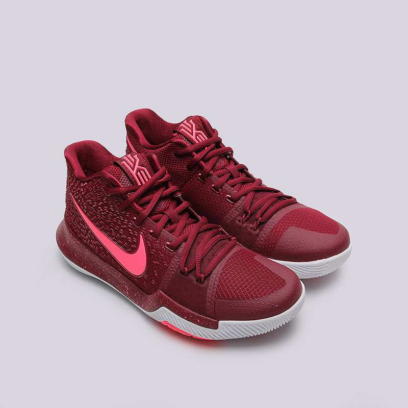 мужские бордовые баскетбольные кроссовки  Nike Kyrie 3 852395-681 - цена, описание, фото 3