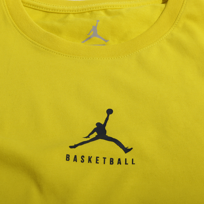 мужская желтая футболка Jordan JBSK DF 23/7 Bball JMPM 840394-358 - цена, описание, фото 2