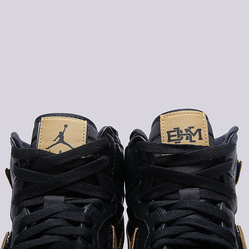 мужские черные кроссовки  Jordan 1 Retro High BHM 908656-001 - цена, описание, фото 5