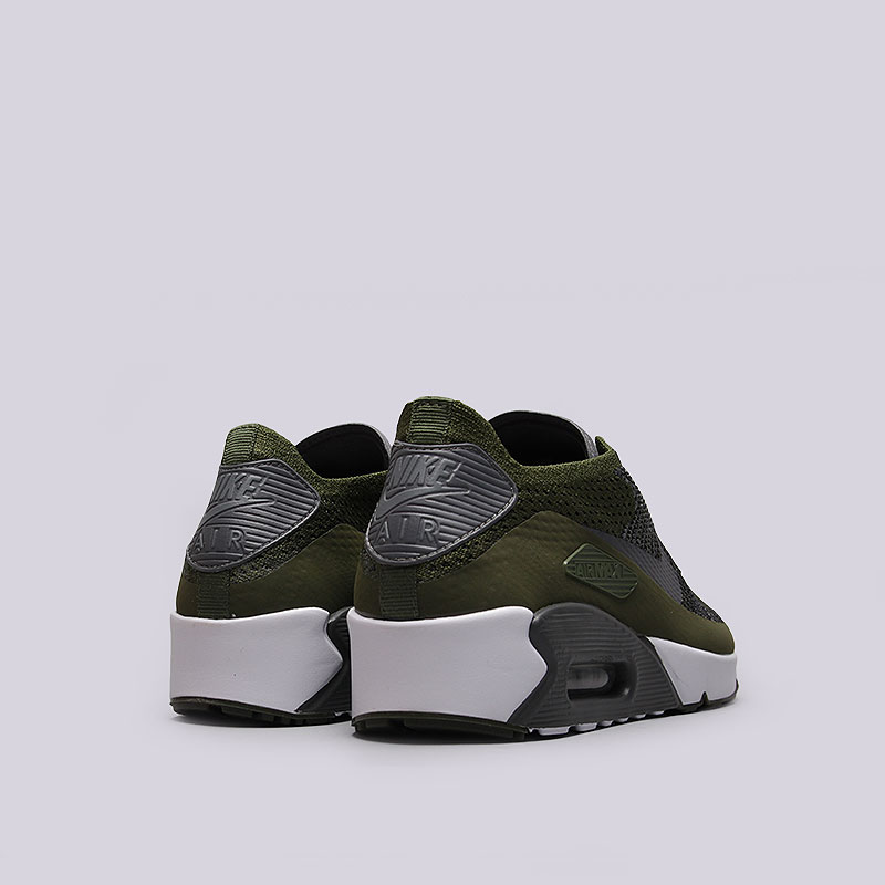 мужские зеленые кроссовки  Nike Air Max 90 Ultra 2.0 Flyknit 875943-300 - цена, описание, фото 2
