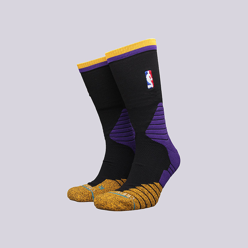 мужские черные носки Stance Logo Crew Lakers M559C5LCLA р.XL - цена, описание, фото 1