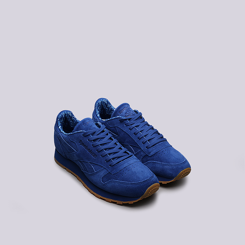 мужские синие кроссовки Reebok CL Leather TDC BD3233 - цена, описание, фото 2