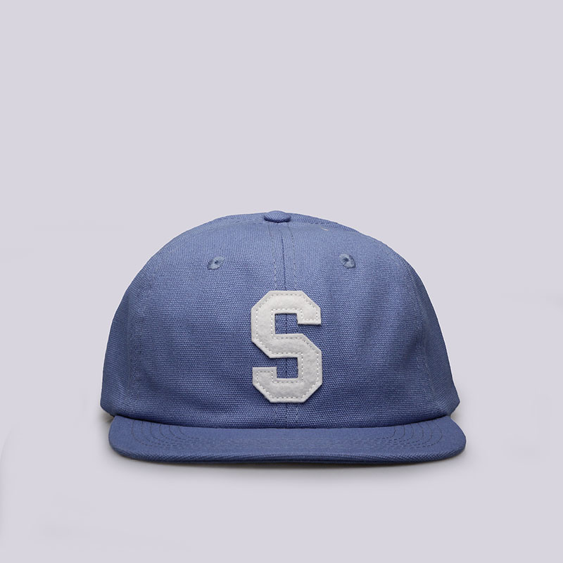  синяя кепка Stussy Felt S Canvas Strapback Cap 131678-blue - цена, описание, фото 1