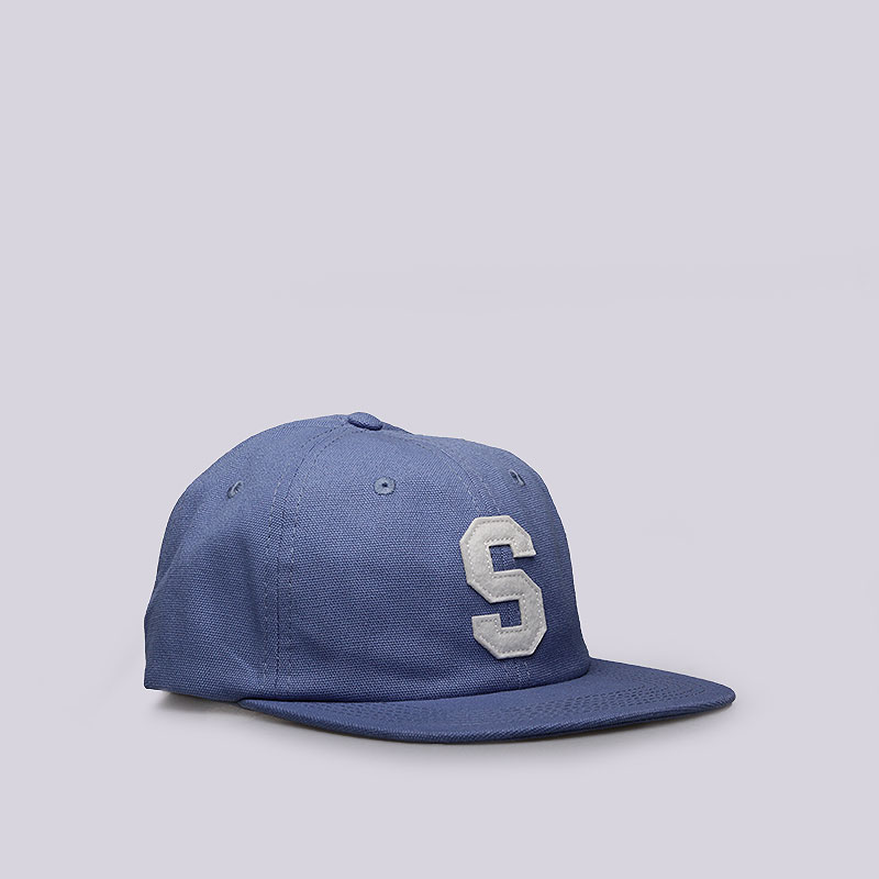  синяя кепка Stussy Felt S Canvas Strapback Cap 131678-blue - цена, описание, фото 2