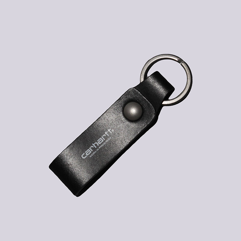  черный брелок Carhartt WIP Leather Script Keyholder L022766-black - цена, описание, фото 1