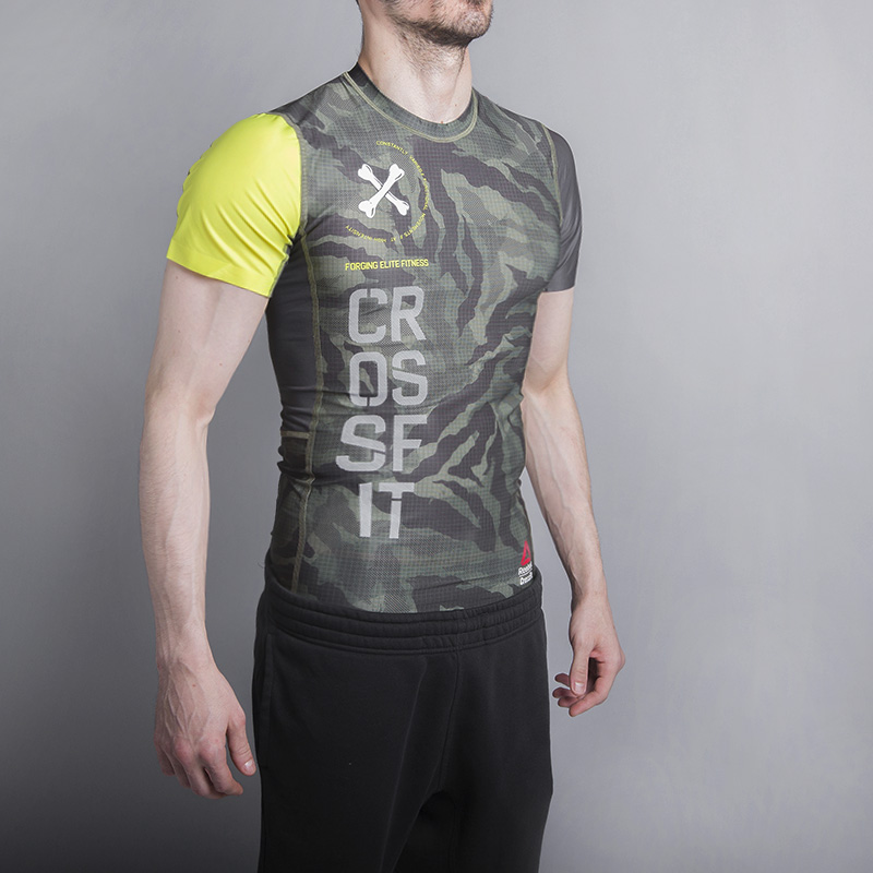 мужская  футболка Reebok CrossFit Printed Compr Top AP9075 - цена, описание, фото 3
