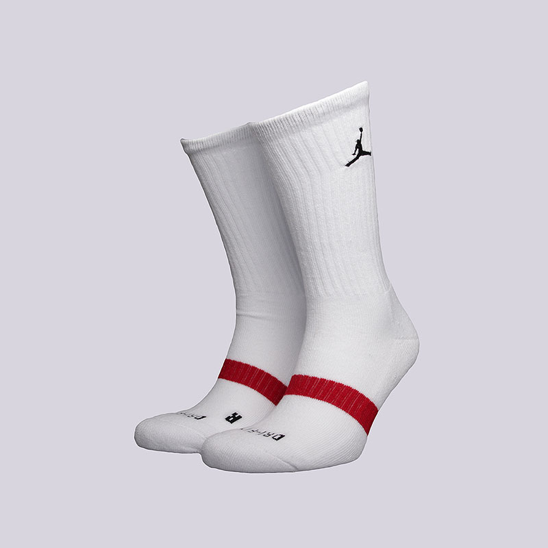 мужские белые носки Jordan Dri-Fit Crew 3PPK SX5241-100 - цена, описание, фото 1