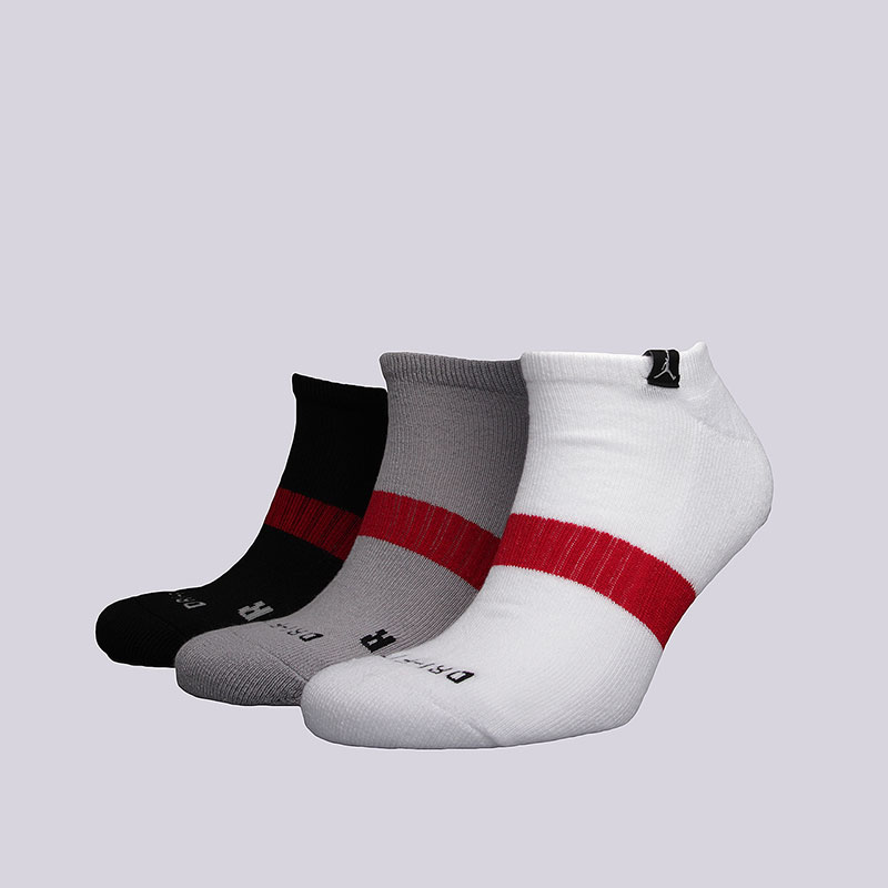 

Носки Jordan Dri-Fit No-Show 3PPK, Белый;серый;чёрный