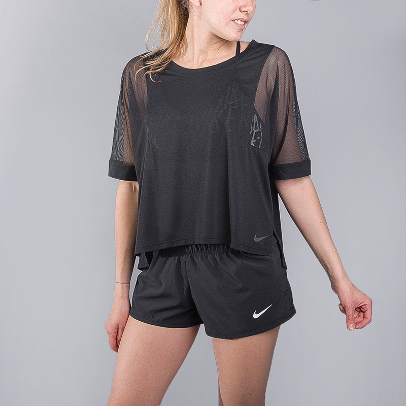 женская черная футболка Nike W NK BRTHE TOP SS 830434-010 - цена, описание, фото 1