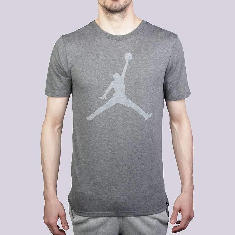 мужская серая футболка Jordan M JSW Tee Iconic Jumpman Logo 834473-073 - цена, описание, фото 1