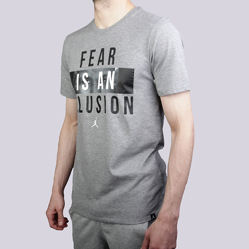 мужская серая футболка Jordan Motivational Dri-Fit Tee 882098-091 - цена, описание, фото 2