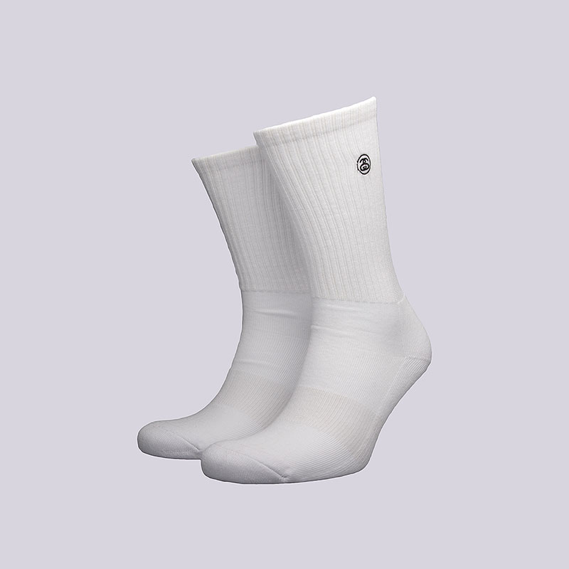 мужские белые носки Stussy Mini SS-Link Crew Socks 138557-white - цена, описание, фото 1