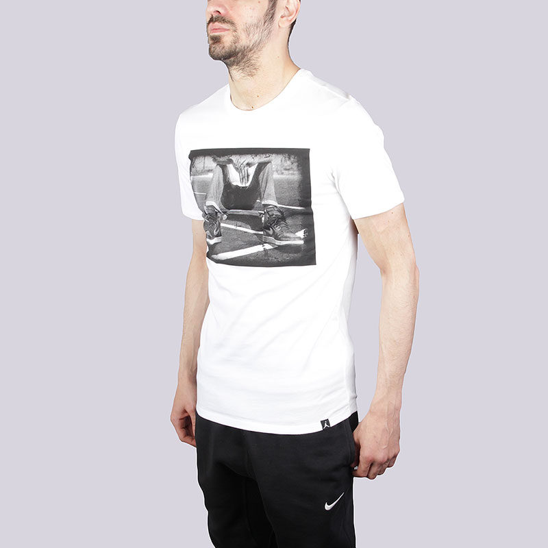 мужская белая футболка Jordan Kick Push Tee 843122-100 - цена, описание, фото 2