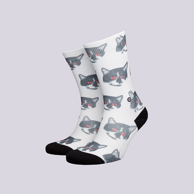 мужские белые носки Stance Zombie Cat 190107028189 - цена, описание, фото 1