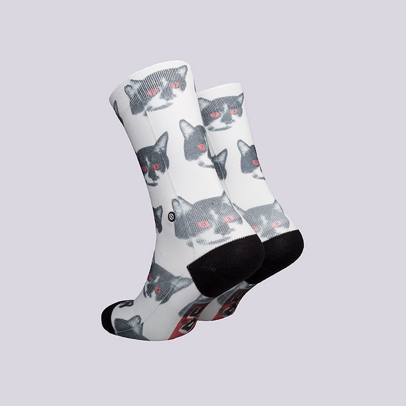 мужские белые носки Stance Zombie Cat 190107028189 - цена, описание, фото 2