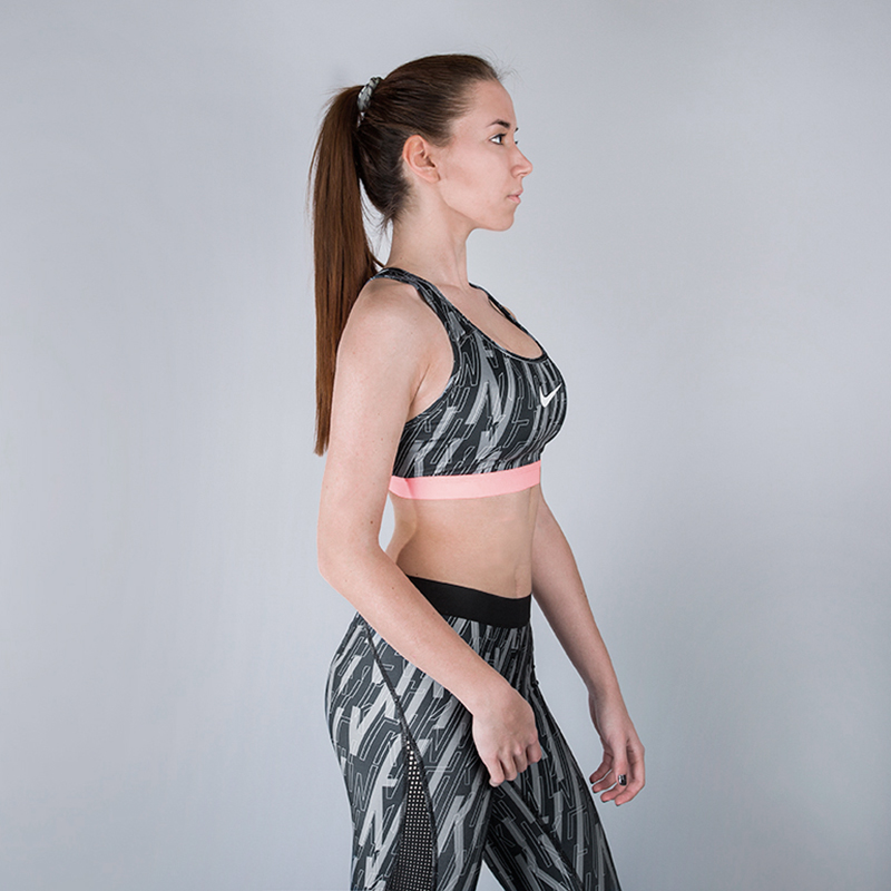 

Топ Nike, Pro Classic Skew Bra, Серый;розовый