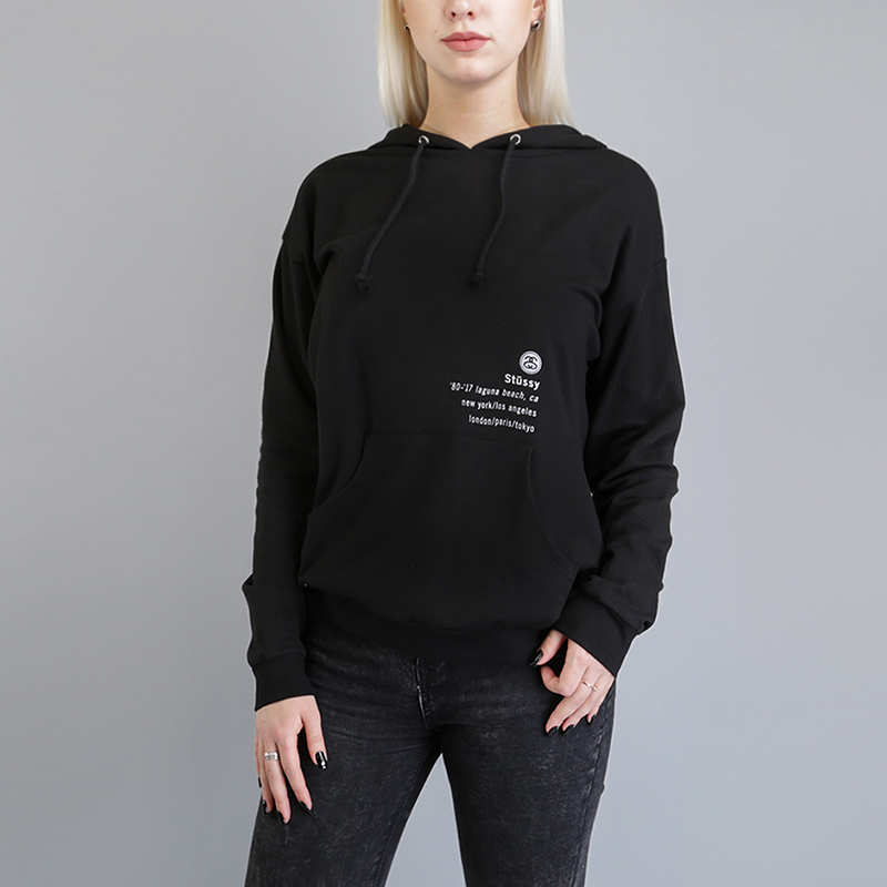 женская черная толстовка Stussy 80-17 Hood 2921655-black - цена, описание, фото 1