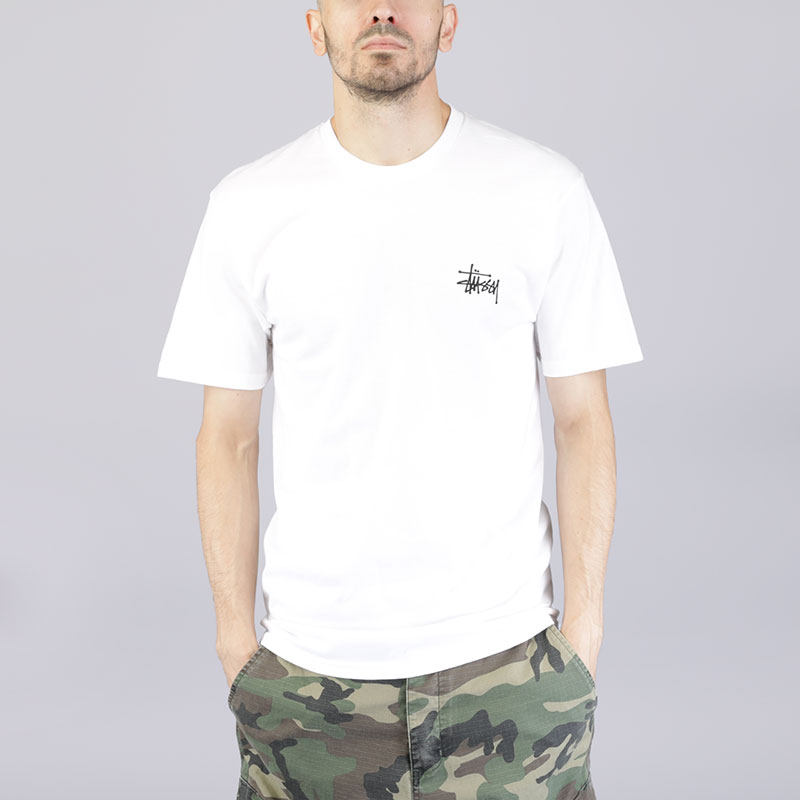 мужская белая футболка Stussy Basic Stussy Tee 1904105-white - цена, описание, фото 1