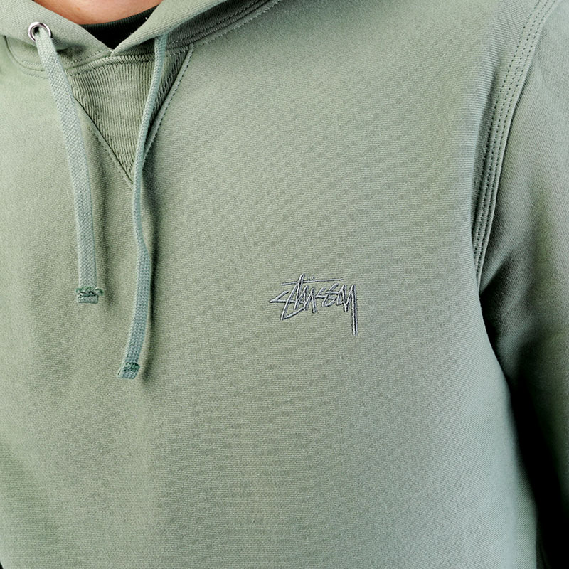 мужская зеленая толстовка Stussy Stock Logo Hood 118242-Green - цена, описание, фото 4