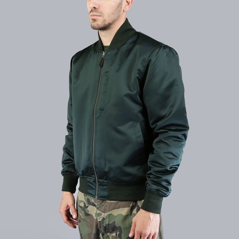 мужская зеленая куртка Stussy Emory Satin Bomber 115357-Forest - цена, описание, фото 3