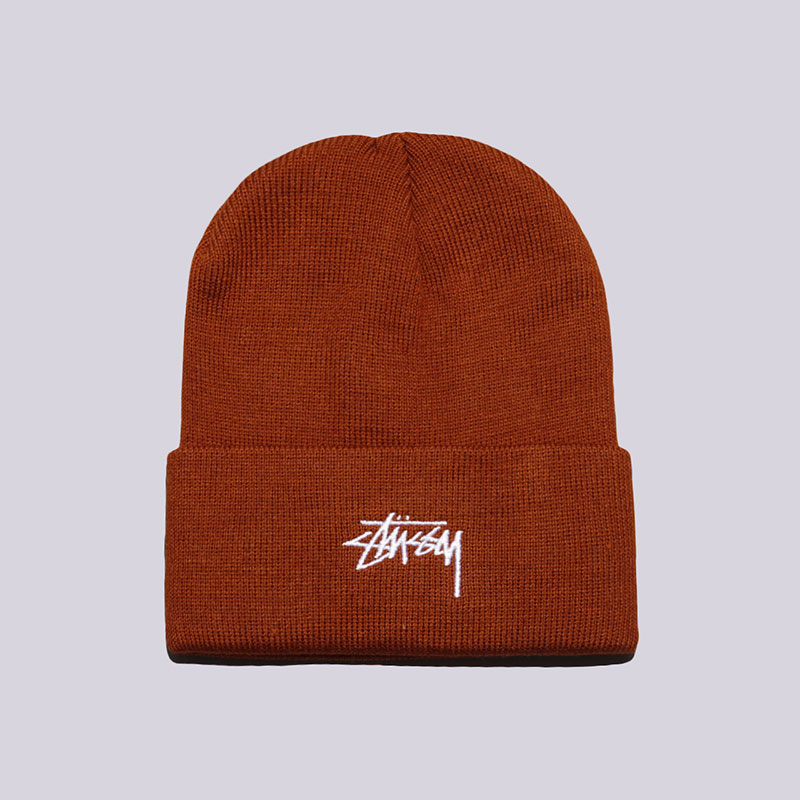  коричневая шапка Stussy Stock FA17 Cuff 132851-Rust - цена, описание, фото 1