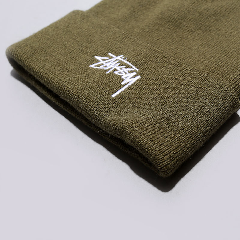  оливковая шапка  Stussy Stock FA17 Cuff 132851-Olive - цена, описание, фото 2