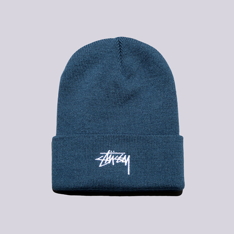  синяя шапка Stussy Stock FA17 Cuff 132851-Blue - цена, описание, фото 1