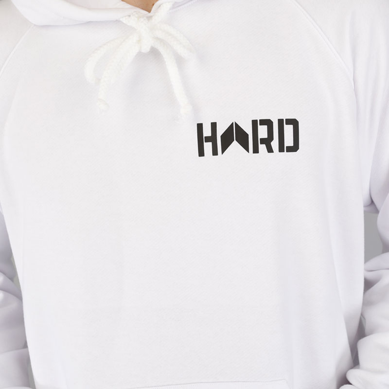 мужская белая толстовка Hard Logo Hard-White-Hoodie - цена, описание, фото 2