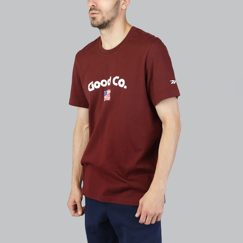 мужская бордовая футболка Reebok TGC New Tee CD4044 - цена, описание, фото 3