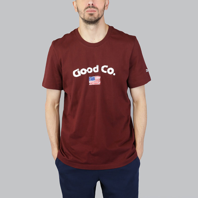 мужская бордовая футболка Reebok TGC New Tee CD4044 - цена, описание, фото 1