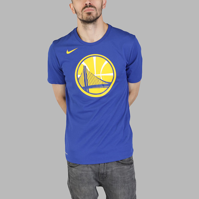 мужская синяя футболка Nike NBA Golden State Warriors Dry Logo 870506-495 - цена, описание, фото 2