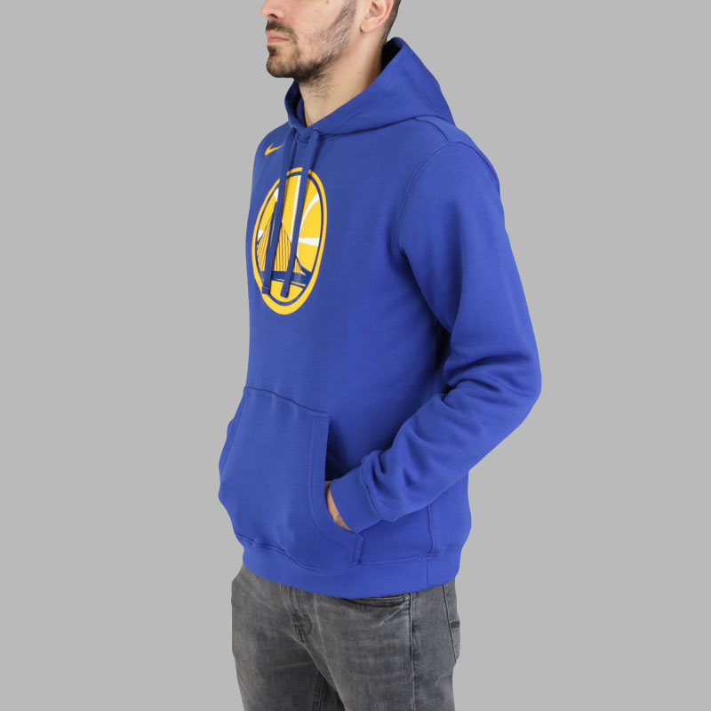 мужская синяя толстовка Nike Golden State Warriors Hoodie Club Logo 881131-495 - цена, описание, фото 2