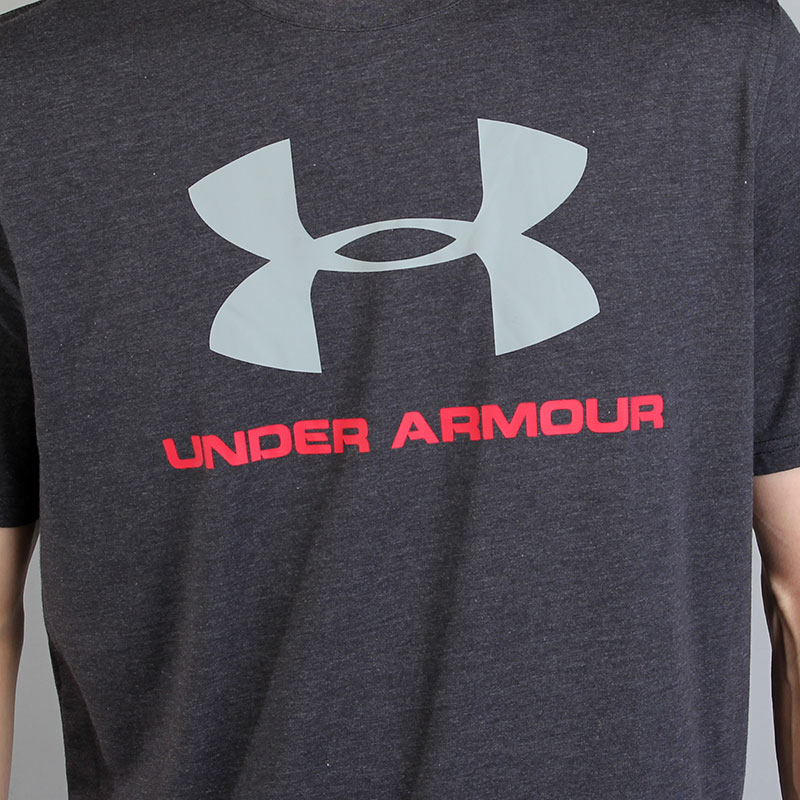 мужская серая футболка Under Armour СС Sportstyle Logo 1257615-001 - цена, описание, фото 2